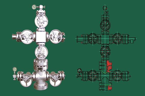 Conventional steam injection and oil recovery wellhead